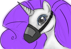Size: 1159x792 | Tagged: safe, artist:mylittleponbees, rarity, g4, feed bag, female, horses doing horse things, solo