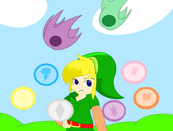Size: 1024x779 | Tagged: safe, artist:derrickmac1, crossover, elements of harmony, fanfic, fanfic art, fanfic cover, link, solo, the legend of zelda, the legend of zelda: oracle of ages, the legend of zelda: oracle of seasons