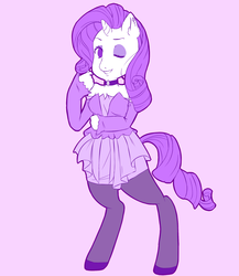 Size: 2000x2300 | Tagged: safe, artist:femmychan, rarity, unicorn, anthro, g4, clothes, female, high res, solo, wip