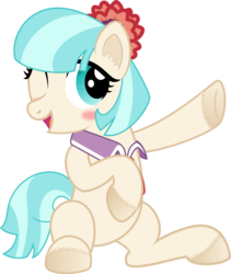 Size: 4212x5000 | Tagged: safe, artist:age3rcm, coco pommel, g4, absurd resolution, blushing, cocobetes, cute, female, simple background, solo, transparent background, unshorn fetlocks, vector, wink