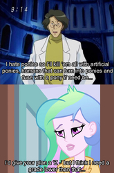 Size: 616x936 | Tagged: safe, princess celestia, principal celestia, equestria girls, g4, akihiro kurata, crossover, cutie mark accessory, digimon, digimon savers, screencap comic, snark, stupidity