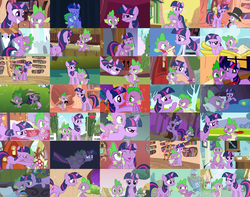 Size: 3197x2520 | Tagged: safe, artist:fred321123, screencap, spike, twilight sparkle, g4, collage, female, high res, male, ship:twispike, shipping, straight