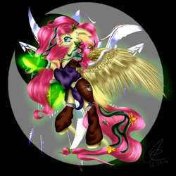 Size: 3600x3600 | Tagged: safe, artist:crazyaniknowit, fluttershy, g4, crossover, female, fluttertree, high res, solo, vine, warcraft, world of warcraft