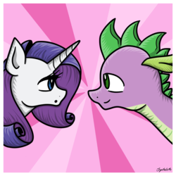 Size: 5619x5619 | Tagged: safe, artist:claritea, rarity, spike, g4, absurd resolution, female, male, older, older spike, ship:sparity, shipping, straight