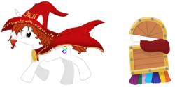 Size: 4000x1994 | Tagged: safe, artist:fethur, pony, unicorn, discworld, imminent vore, ponified, rincewind, running away, scared, simple background, the luggage, transparent background