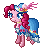 Size: 50x50 | Tagged: safe, artist:pixel-nightmare, pinkie pie, g4, animated, clothes, dress, female, gala dress, giggling, pixel art, solo