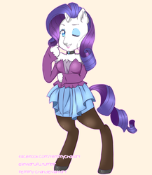 Size: 2000x2300 | Tagged: safe, artist:femmychan, rarity, unicorn, anthro, g4, clothes, female, high res, solo