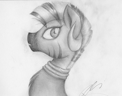 Size: 2196x1728 | Tagged: safe, artist:riquis101, zecora, zebra, g4, female, sketch, solo, traditional art