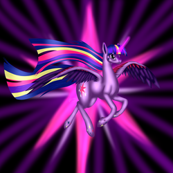 Size: 1024x1024 | Tagged: safe, artist:crazyaniknowit, twilight sparkle, alicorn, pony, g4, female, mare, rainbow power, solo, twilight sparkle (alicorn)