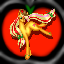 Size: 1024x1024 | Tagged: safe, artist:crazyaniknowit, applejack, g4, female, rainbow power, solo