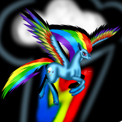 Size: 1024x1024 | Tagged: safe, artist:crazyaniknowit, rainbow dash, g4, female, rainbow power, solo