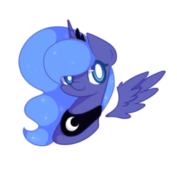 Size: 2200x2200 | Tagged: safe, artist:novabytes, princess luna, g4, chibi, female, high res, s1 luna, simple background, smiling, solo, transparent background