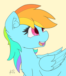 Size: 2583x3000 | Tagged: safe, artist:solipsus, rainbow dash, g4, female, high res, simple background, smiling, solo