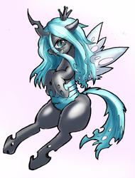 Size: 1024x1350 | Tagged: dead source, safe, artist:unousaya, queen chrysalis, changeling, changeling queen, g4, female, solo