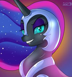 Size: 997x1069 | Tagged: safe, artist:skyart301, nightmare moon, g4, female, portrait, solo