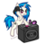 Size: 1002x982 | Tagged: safe, artist:rainspeak, dj pon-3, vinyl scratch, pony, unicorn, g4, female, glasses off, headphones, record, solo, speaker, turntable