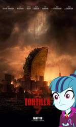 Size: 360x600 | Tagged: safe, edit, sonata dusk, equestria girls, g4, my little pony equestria girls: rainbow rocks, :|, female, godzilla (series), godzilla 2014, solo, sonataco, starenata, that girl sure loves tacos, that siren sure does love tacos, thousand yard stare, tortilla, wide eyes