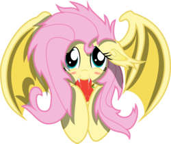 Size: 5000x4203 | Tagged: safe, artist:kamyk962, artist:piterq12, fluttershy, bat pony, g4, absurd resolution, apple, blushing, cute, daaaaaaaaaaaw, fangs, female, floppy ears, flutterbat, shyabates, shyabetes, simple background, solo, transparent background