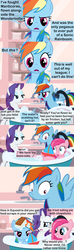 Size: 1120x3780 | Tagged: safe, artist:beavernator, pinkie pie, rainbow dash, rarity, g4, bath, bathtub, boat, claw foot bathtub, comic, hair over one eye, toy boat, water, wet, wet mane