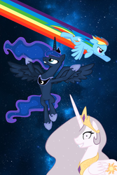 Size: 1280x1920 | Tagged: safe, princess celestia, princess luna, rainbow dash, princess molestia, g4