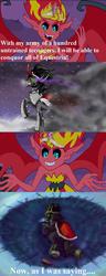 Size: 980x2542 | Tagged: safe, king sombra, sunset shimmer, umbrum, equestria girls, g4, my little pony equestria girls, sombra will save us all, sunset satan, sunset's terrible plan, yamcha's death pose