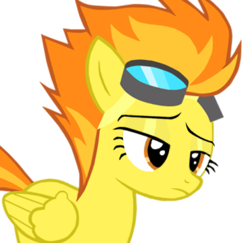 Size: 370x360 | Tagged: artist needed, safe, spitfire, pegasus, pony, g4, female, goggles, mare, show accurate, simple background, solo, transparent background, vector