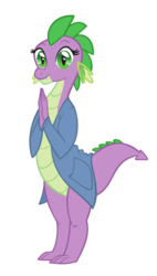 Size: 467x824 | Tagged: safe, artist:queencold, spike, dragon, g4, barb, cardigan, clothes, dragoness, rule 63, simple background, teenaged dragon, transparent background, vector