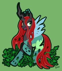 Size: 662x760 | Tagged: safe, artist:kiguren, queen chrysalis, g4, cosplay, crossover, dc comics, female, parody, poison ivy, solo, vine