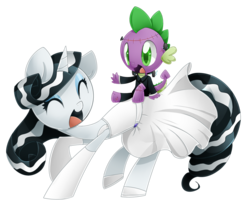 Size: 1198x1000 | Tagged: safe, artist:pegasisters82, rarity, spike, g4, clothes, costume, female, male, nightmare night, ship:sparity, shipping, straight