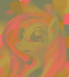 Size: 1600x1800 | Tagged: safe, artist:docwario, fluttershy, pony, g4, abstract background, female, open mouth, portrait, solo