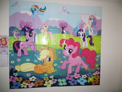 Size: 1280x960 | Tagged: safe, applejack, fluttershy, pinkie pie, princess celestia, rainbow dash, rarity, spike, twilight sparkle, g4, calendar, faic, photo, poster, smirk, stock vector, twiface