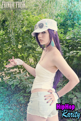 Size: 3072x4608 | Tagged: safe, artist:frinda-frisk, artist:oxserenityxo, rarity, human, g4, ass, butt, clothes, cosplay, glasses, hat, irl, irl human, midriff, photo, shorts