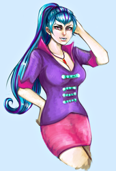 Size: 1853x2718 | Tagged: safe, artist:slyblue7, sonata dusk, equestria girls, g4, my little pony equestria girls: rainbow rocks, humanized, solo