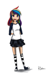 Size: 751x1052 | Tagged: safe, artist:kprovido, rainbow dash, human, g4, clothes, converse, female, humanized, socks, solo