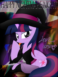 Size: 2671x3562 | Tagged: safe, artist:iflysna94, twilight sparkle, alicorn, pony, g4, clothes, costume, female, hat, high res, mare, solo, twilight sparkle (alicorn), witch hat