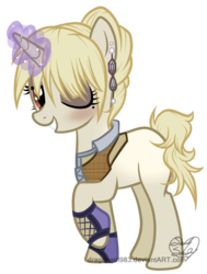 Size: 1024x1355 | Tagged: safe, artist:lunarahartistry, oc, oc only, oc:vanity, pony, unicorn, magic, solo, wink