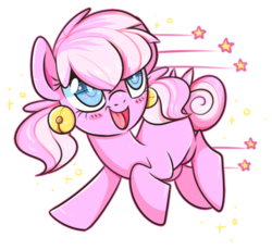 Size: 648x595 | Tagged: dead source, safe, artist:suzuii, oc, oc only, oc:almond bloom, earth pony, pony, blank flank, solo, stars