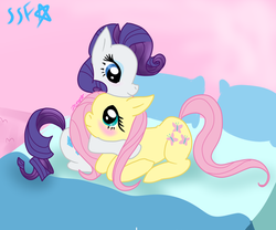 Size: 900x750 | Tagged: safe, artist:mutlu poni, fluttershy, rarity, g4, female, lesbian, ship:flarity, shipping