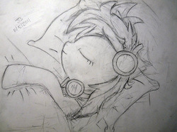 Size: 1794x1338 | Tagged: safe, artist:jailbait, spitfire, g4, female, sleeping, solo, traditional art