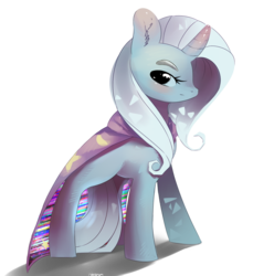 Size: 1280x1397 | Tagged: dead source, safe, artist:carligercarl, trixie, pony, unicorn, g4, cape, cloak, clothes, female, mare, simple background, solo, transparent background, trixie's cape