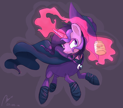 Size: 1023x895 | Tagged: safe, artist:miroslav46, amethyst star, mare do well, sparkler, pony, unicorn, g4, the mysterious mare do well, female, levitation, mare, mare do well costume, peanut butter, solo, that pony sure loves peanut butter