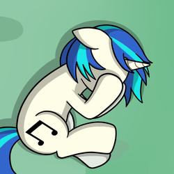 Size: 550x550 | Tagged: safe, artist:drawponies, artist:terminuslucis, dj pon-3, vinyl scratch, pony, unicorn, comic:adapting to night, g4, covering eyes, creature of the night, female, photophobia, preview, solo