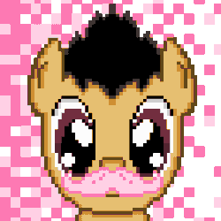 Size: 400x400 | Tagged: safe, artist:nyte-skyez, animated, looking at you, male, markiplier, pixel art, puppy dog eyes, solo, warfstache
