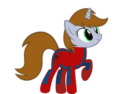 Size: 1024x790 | Tagged: safe, artist:aborrozakale, oc, oc only, oc:littlepip, pony, unicorn, fallout equestria, g4, clothes, costume, fanfic, fanfic art, female, male, mare, show accurate, simple background, solo, spider-man, transparent background, vector