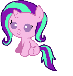 Size: 279x289 | Tagged: safe, aria blaze, pony, equestria girls, g4, my little pony equestria girls: rainbow rocks, alternate hairstyle, baby, baby pony, equestria girls ponified, female, filly, foal, ponified, simple background, sitting, unicorn aria blaze, white background, younger