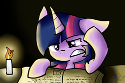 Size: 1024x683 | Tagged: safe, artist:jayivee, twilight sparkle, g4, book, candle