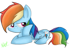 Size: 1024x683 | Tagged: safe, artist:jayivee, rainbow dash, g4, female, simple background, solo