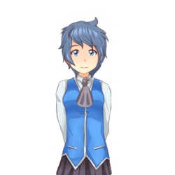 Size: 1400x1400 | Tagged: safe, artist:yunguy1, oc, oc only, oc:frigid drift, human, barely pony related, clothes, humanized, miniskirt, school, school uniform, schoolgirl, shirt, simple background, skirt, solo, starswirl academy, starswirl academy uniform, transparent background, vest