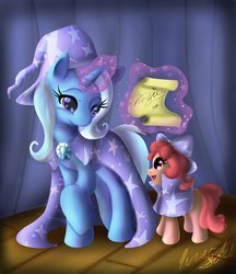 Size: 800x926 | Tagged: safe, artist:ponyswirl, trixie, pony, unicorn, g4, autograph, female, filly, mare, stage