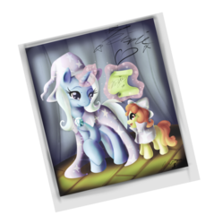 Size: 600x628 | Tagged: safe, artist:ponyswirl, trixie, pony, unicorn, g4, autograph, female, filly, mare, photo, stage